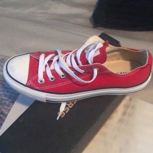 Red and white converse